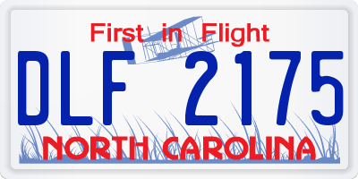 NC license plate DLF2175
