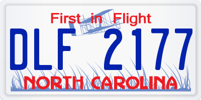 NC license plate DLF2177