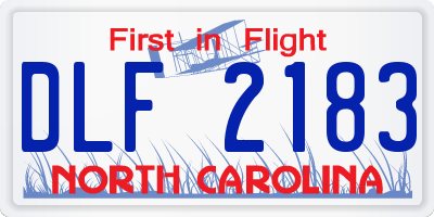 NC license plate DLF2183