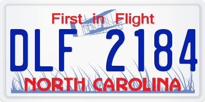 NC license plate DLF2184