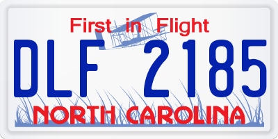 NC license plate DLF2185