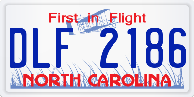 NC license plate DLF2186
