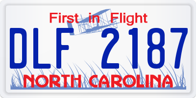 NC license plate DLF2187