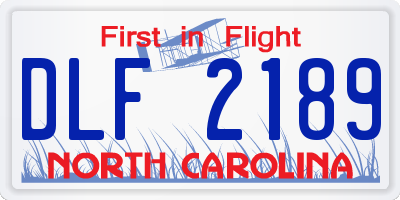 NC license plate DLF2189