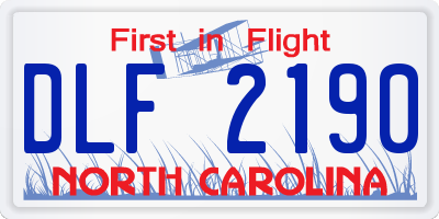 NC license plate DLF2190