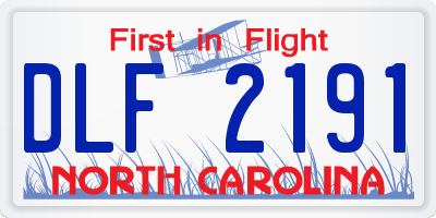 NC license plate DLF2191
