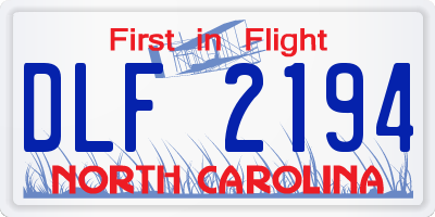 NC license plate DLF2194