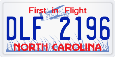 NC license plate DLF2196