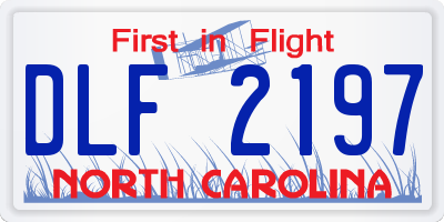 NC license plate DLF2197