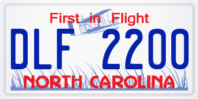 NC license plate DLF2200