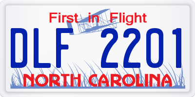NC license plate DLF2201