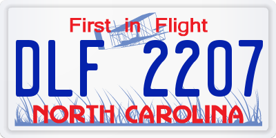 NC license plate DLF2207