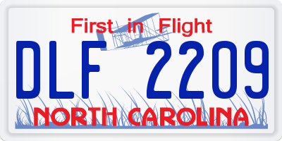 NC license plate DLF2209