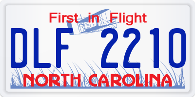 NC license plate DLF2210
