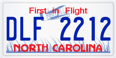 NC license plate DLF2212