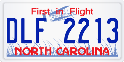 NC license plate DLF2213