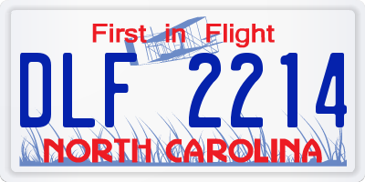 NC license plate DLF2214