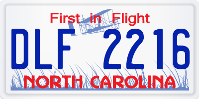 NC license plate DLF2216