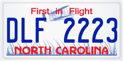 NC license plate DLF2223