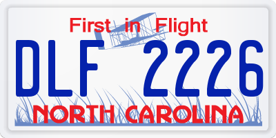 NC license plate DLF2226
