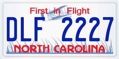 NC license plate DLF2227