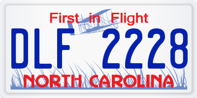 NC license plate DLF2228