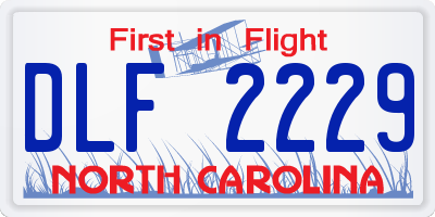 NC license plate DLF2229