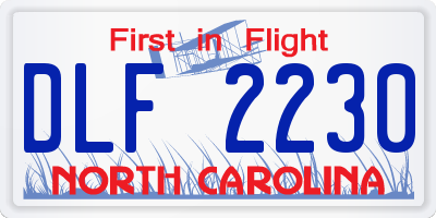 NC license plate DLF2230