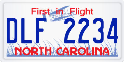 NC license plate DLF2234