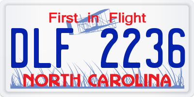 NC license plate DLF2236
