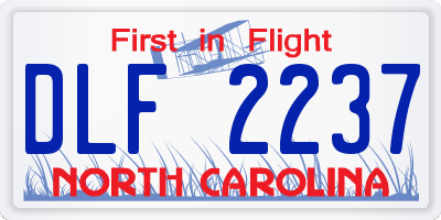 NC license plate DLF2237