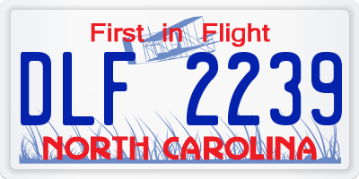 NC license plate DLF2239