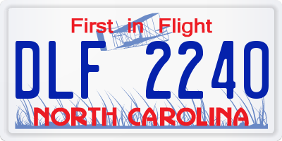 NC license plate DLF2240