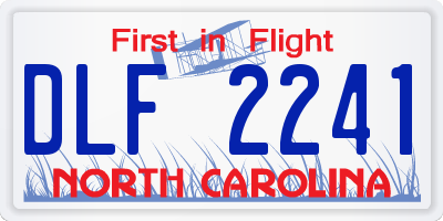 NC license plate DLF2241