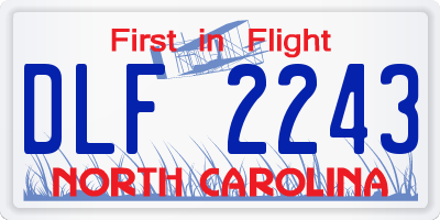 NC license plate DLF2243