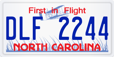NC license plate DLF2244
