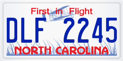 NC license plate DLF2245
