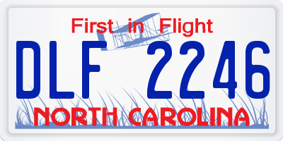 NC license plate DLF2246