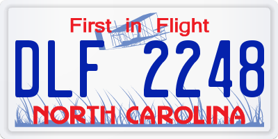 NC license plate DLF2248