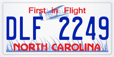 NC license plate DLF2249