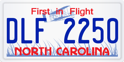 NC license plate DLF2250