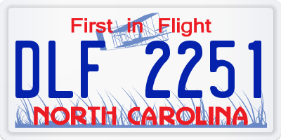 NC license plate DLF2251