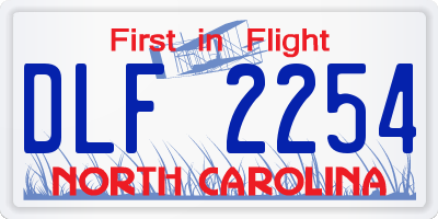 NC license plate DLF2254