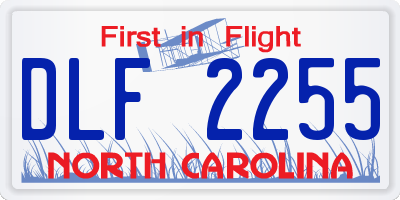 NC license plate DLF2255