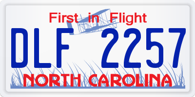 NC license plate DLF2257