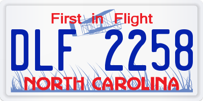 NC license plate DLF2258