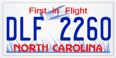 NC license plate DLF2260