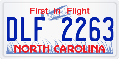 NC license plate DLF2263