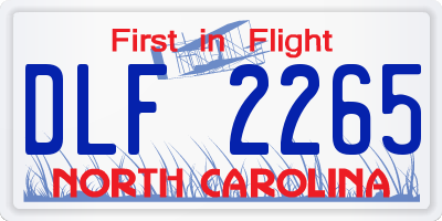 NC license plate DLF2265