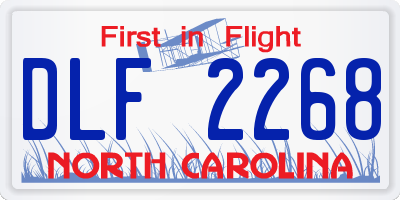 NC license plate DLF2268